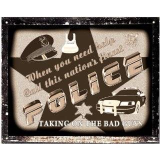Mancave Police sign cop law badge / retro vintage Wall Decor