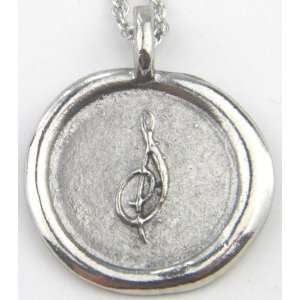   Initial Wax Seal Charm Necklace (chain, charm included) Jewelry