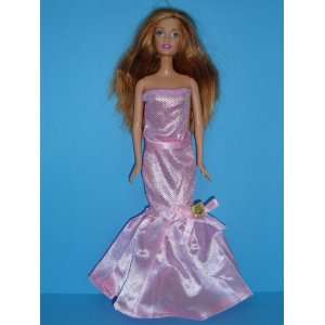   Pink Strapless Evening Gown Made to Fit the Barbie Doll Toys & Games