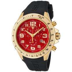 Swiss Legend Mens Eograph Red Dial Black Rubber Chronograph Watch 