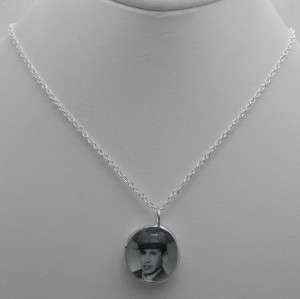 Custom keepsake photo glass bubble sterling necklace BN  