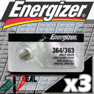 PC ENERGIZER 364/363 WATCH BATTERIES SR621W SR621SW  