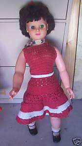 HUGE Vintage Vinyl Plastic Uneeda Girl Doll 28 LOOK  