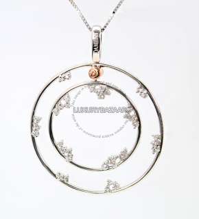 Damiani 18K White Gold & Diamond Double Circle Necklace  