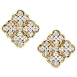 Van Cleef & Arpels 18k Gold 7ct TDW Diamond Estate Earrings (F, VS1 