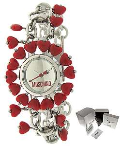 Moschino Jelly Heart Red Heart Accent Watch  