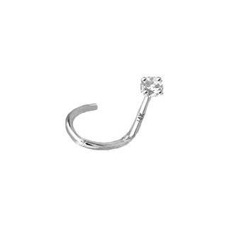 NICKEL FREE White gold with Genuine Cut Diamond nose ring 