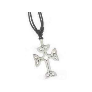  Necklace Pewter Knotted Cross Adj Black Cord Everything 
