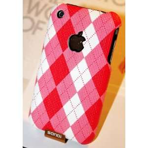  Red Argyle Pattern for iPhone 3g 3gs Hard Back Case Cover 