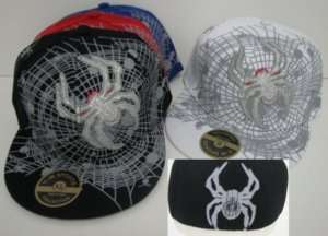 Spider Web Tattoo Fitted Ball Cap Hat flat bill S XL  
