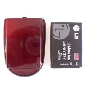  OEM Verizon Lg VX8350 Red Extended Battery and Door Cell 