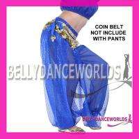 BELLY DANCE COSTUME CHIFFON GOLD COIN TOP HAREM PANTS  