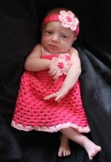 Handmade Crocheted Baby Dress & Matching Headband *You Choose Size 