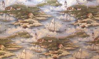 Fabric Shower Curtain Nautical Lighthouse Heavy Tapestry Wall Hanging 