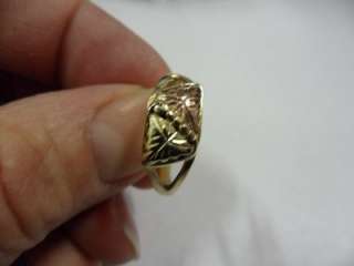 Ladies 10Kt Black Hills Gold Leaf Ring Size 7.75  