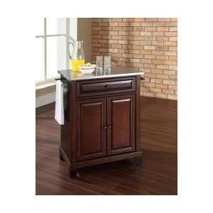  Newport Stainless Steel Top Portable Kitchen Island in 