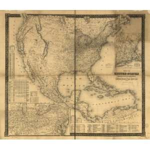  1861 map US, British Provinces, South America