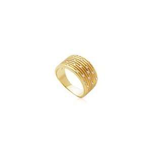  0.19 Cts Cubic Zircon Ring in 14K Yellow Gold 6.0 Jewelry