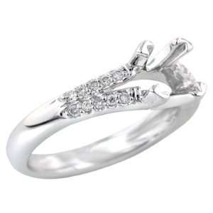  0.16 ct Diamond Engagement Ring Setting 18k White Gold 