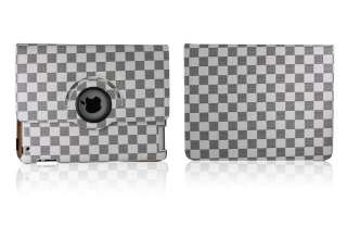 iPad 2 Smart Rotating 360 Degree Polyurethane Stylish Checker Leather 