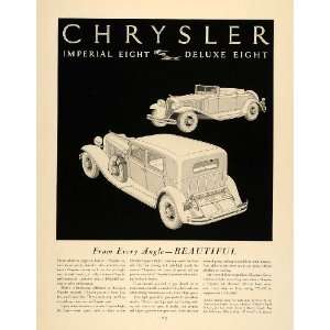  1931 Ad Chrysler Imperial Eight Deluxe Eight Automobile 