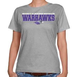 Wisconsin Whitewater Warhawks Ladies Ash University Name Classic Fit T 
