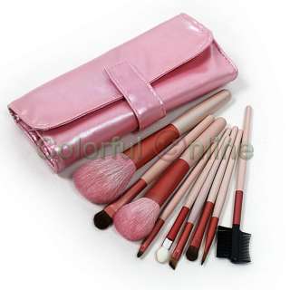 New Pro 9 PCS Mineral Makeup Cosmetic Brushes Set Pink  
