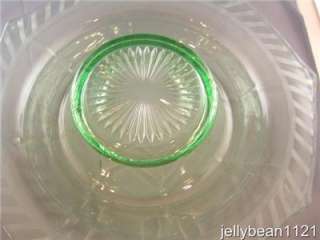   Octagon Green Depression Glass Console Bowl NEW LOWER PRICE  