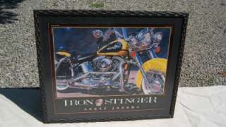 Framed Scott Jacobs Iron Stinger Motorcycle Print  