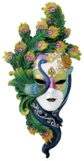 LADY PEACOCK Venetian Carnival Mask Plaque Venice 21.5  