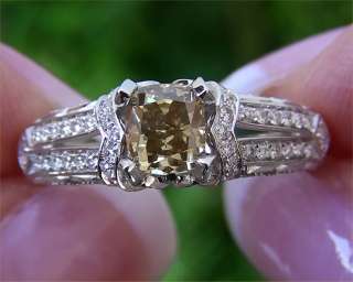 Estate 1.67 ct Natural SI1 Fancy Yellow Diamond Engagement Wedding 