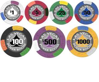 1000 LAS VEGAS POKER ROOM CLAY BULK Poker Chips   NEW  