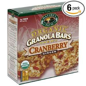 Natures Path Organic Granola Bars, Chewy Cranberry Ginger, 5 Count 