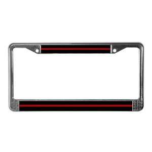 Firefighter Thin Red Line Firefighter License Plate Frame by  