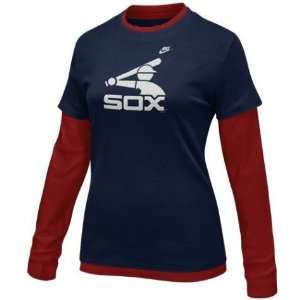  Women`s Chicago White Sox Cooperstown Long Sleeve Layered 