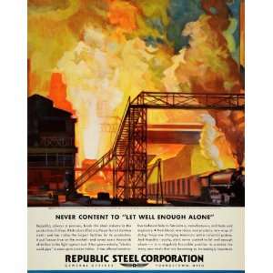  1933 Ad Republic Steel Enduro Toncan Industrial Art 