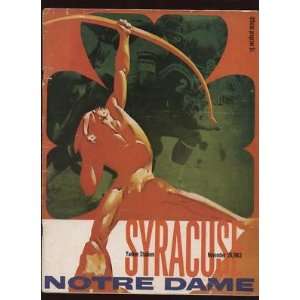  1963 NCAA Football Program Syracuse Notre Dame @ Yankee 