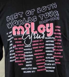 Miley Cyrus Hannah Montana Best Of Both Worlds Tour Mens T shirt 