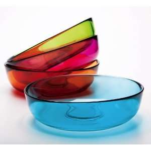   Glass Bowl 7.75 Blue, Green, Orange, Pink 4 Asst