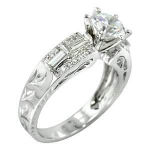  0.51 Ct Antique Style Diamond Engagement Ring Setting 18k 