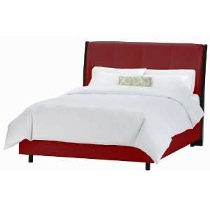  Queen Skyline Furniture Vinyl Upholstered Bed in Red 