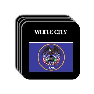 US State Flag   WHITE CITY, Utah (UT) Set of 4 Mini Mousepad Coasters