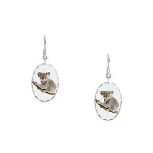   Earring Oval Charm Koala Bear on Branch Artsmith Inc Jewelry