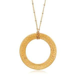  Open Ring Pendant Necklace with 24 karat Gold Jewelry