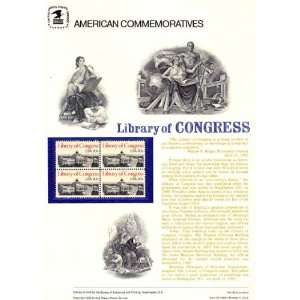 American Commemorative Postal Page with Block of 4 MNH Stamps Library 