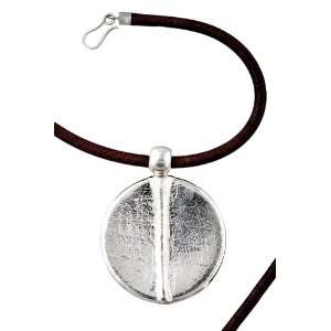 Sterling Silver Circle Pendant with Line From the Nocturnal Collection 