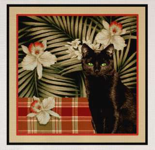 Needlepoint Canvas Black Cat  