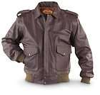 Alpha Brown Leather Ma 1 Flight Jacket Jkt A711 Brown BY MAS SIZE 