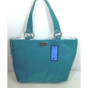  Kenneth Cole Reaction Large Patent Tote Bag (Teal 