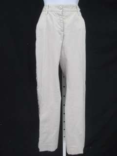 DOLCE & GABBANA Beige Cotton Ruffled Pants Slacks 44  